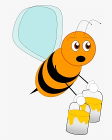 Honeybee,bee,insect,clip Art,membrane-winged - Clip Art, HD Png Download, Transparent PNG