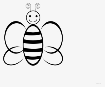 Clipart Bee Black And White - Honey Bee Body Clipart Black And White, HD Png Download, Transparent PNG