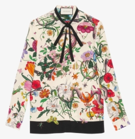 Gucci Flora Snake Print Silk Shirt - グッチ ブラウス, HD Png Download, Transparent PNG