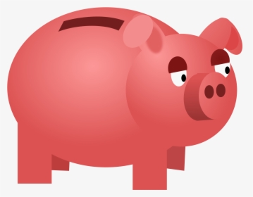 Domestic Pig,saving,piggy Bank,pink,snout,clip Art,suidae,money - Clipart Piggy Bank, HD Png Download, Transparent PNG