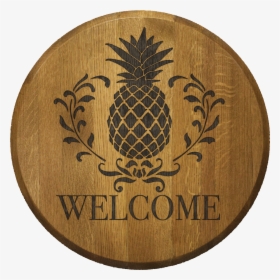 Engraved Barrel Head With A Pineapple And The Word - Pineapple Stencil, HD Png Download, Transparent PNG