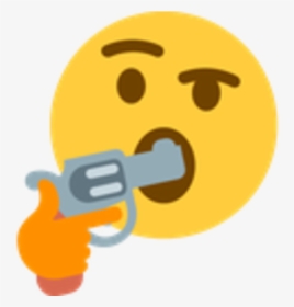 Gun In Mouth Thinking Emoji, HD Png Download, Transparent PNG