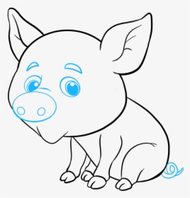 How To Draw Baby Pig - Draw Baby Pig, HD Png Download, Transparent PNG