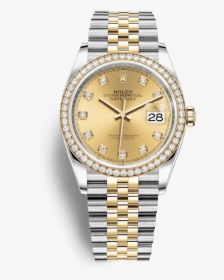 Rolex Datejust 36 36mm Yellow Rolesor Champagne-colour - Rolex Datejust 36, HD Png Download, Transparent PNG