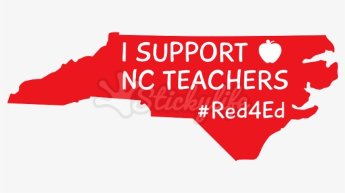 North Carolina Decal Example - Red For Ed North Carolina, HD Png Download, Transparent PNG