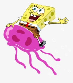 Spongebob Riding A Jellyfish, HD Png Download, Transparent PNG