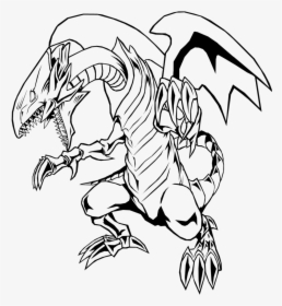 Blue Eyes White Dragon Lineart - Blue Eyes White Dragon Black And White, HD Png Download, Transparent PNG