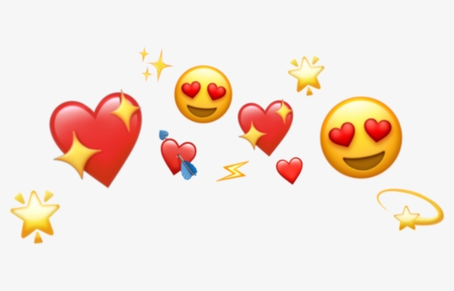 Aesthetic Heart Crown Emoji Tumblr - Transparent Emoji Hearts Crown, HD Png Download, Transparent PNG