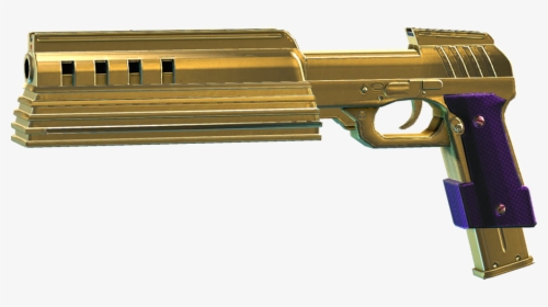Gold Gun Png Download - Submachine Gun, Transparent Png, Transparent PNG