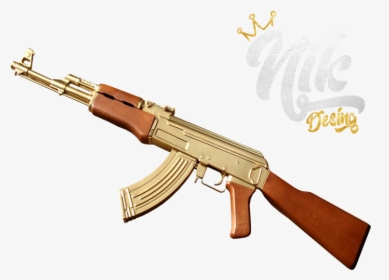 Golden Ak 47 Png, Transparent Png, Transparent PNG