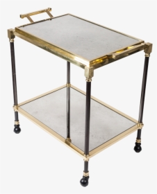 Vintage Brass Bronze Antiqued Mirror Bar Cart With - End Table, HD Png Download, Transparent PNG
