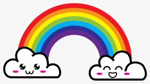 Transparent Rainbow Clouds Clipart - Printable Rainbow With Clouds, HD Png Download, Transparent PNG