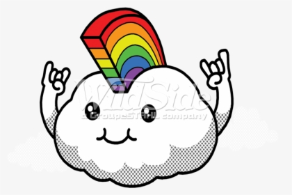 Cloud With Rainbow Mohawk Clipart , Png Download - Rainbow Mohawk Cartoon, Transparent Png, Transparent PNG
