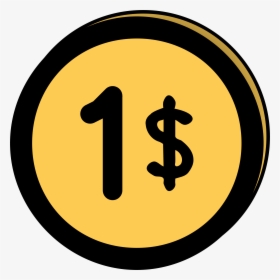 Golden Dollar Icons Png - 1 Dollar Coin Clipart, Transparent Png, Transparent PNG