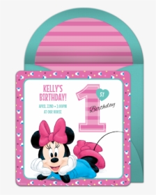 1st Birthday Birthday Invitation Card Minnie Mouse, HD Png Download, Transparent PNG