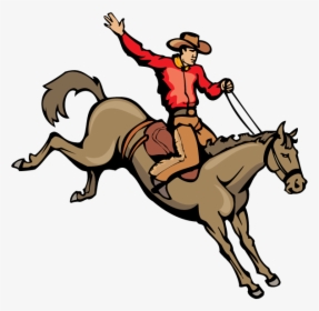 Transparent Horse Saddle Clipart - Cowboy Riding Clip Art, HD Png Download, Transparent PNG