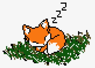 Transparent Baby Fox Png - Sleeping Fox Pixel Art, Png Download, Transparent PNG