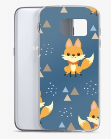 460 Mockup Case With Phone Default Samsung Galaxy S7 - Baby Fox Pattern, HD Png Download, Transparent PNG