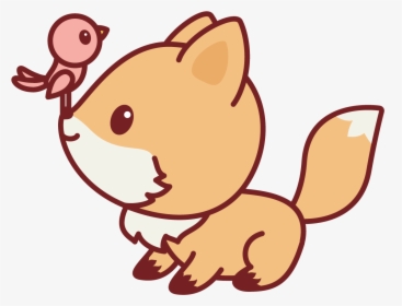 Bird Nerdy Fox - Kawaii Cute Fox Cartoon, HD Png Download, Transparent PNG