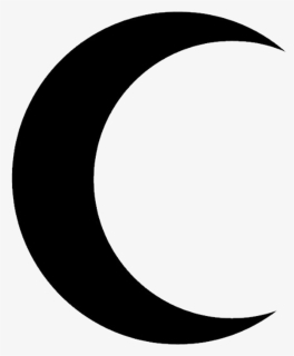 Solid Black Crescent Moon - Silhouette Crescent Moon Wolf, HD Png Download, Transparent PNG