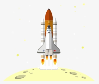 Spaceship , Png Download - Cohete Despegando A La Luna, Transparent Png, Transparent PNG