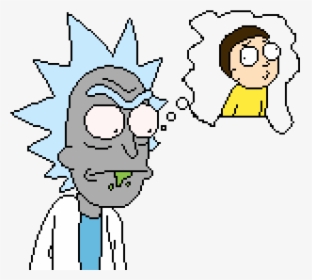 Rick Thinking Of Morty - Cartoon, HD Png Download, Transparent PNG