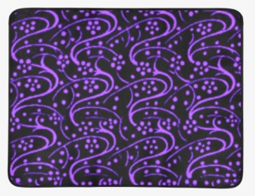 Vintage Swirl Floral Purple Black Beach Mat 78 X 60 - Black And Purple Crop Top, HD Png Download, Transparent PNG