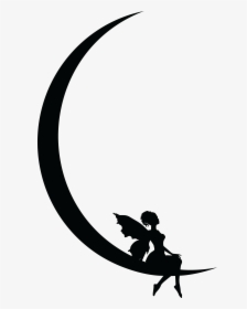Fairy Resting On Crescent Moon By Yatheesh Clip Arts - Crescent Moon And Fairy, HD Png Download, Transparent PNG