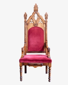 Old Chair Png -plush Red Chair - Throne, Transparent Png, Transparent PNG