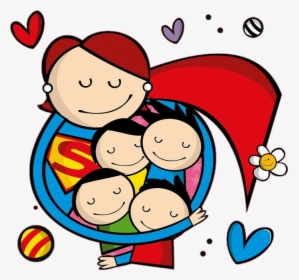 Mom Mother Supermom Supermamae Supergirl Kids Crianças - Clipart Dia Das Mães, HD Png Download, Transparent PNG