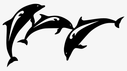 Dolphin, Fish, Jumping, Animal, Mammal, Silhouette - Dolphin Images Black And White, HD Png Download, Transparent PNG