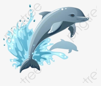 Jumping Clipart Dolphin - Dolphin Cartoon Png, Transparent Png, Transparent PNG