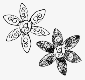 Transparent Black And White Flowers Png - Transparent Background Black White Flower Png, Png Download, Transparent PNG