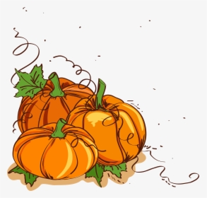Thanksgiving Dinner Pumpkin Clip Art - Pumpkin With Vines Clipart, HD Png Download, Transparent PNG