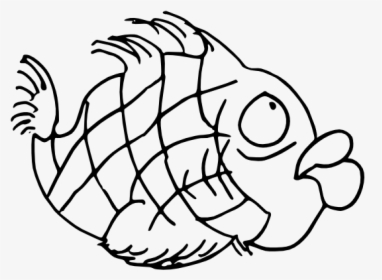 Doodle Fish Black White Line Art 555px - Fathers Day Coloring Pages Fish, HD Png Download, Transparent PNG