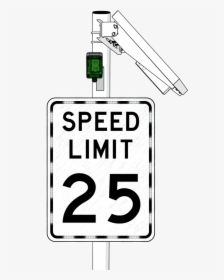 25mph Speed Limit Sign On Post - Speed Limit 15 Sign, HD Png Download, Transparent PNG