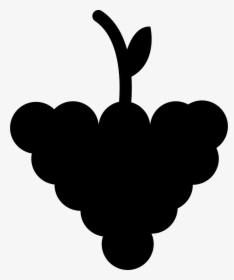 Grapes With Stem And Leaf - Grape Fruit Silhouette, HD Png Download, Transparent PNG