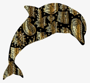 Gold Floral Pattern Dolphin Clip Arts - Clip Art, HD Png Download, Transparent PNG