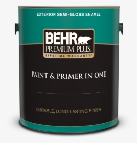 Can Of Behr Paint And Primer In One Exterior Semi-gloss - Behr Paint Semi Gloss Exterior, HD Png Download, Transparent PNG