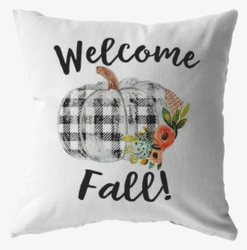 Welcome Fall Buffalo Plaid Pumpkin Pillow - Buffalo Plaid And Pumpkins, HD Png Download, Transparent PNG