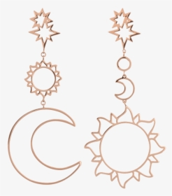 Earrings Sun And Moon, HD Png Download, Transparent PNG