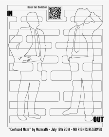 Confused Maze Coloring For Grown Ups Clip Arts - Line Art, HD Png Download, Transparent PNG