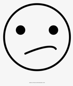 Confused Face Coloring Page - Coloring Confused Face, HD Png Download, Transparent PNG