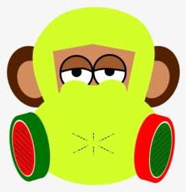 Monkey Wears Gas Mask Clip Arts - Clip Art Gas Mask, HD Png Download, Transparent PNG