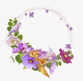 Transparent Flower Frame Clipart - Circle Frame With Flowers, HD Png Download, Transparent PNG