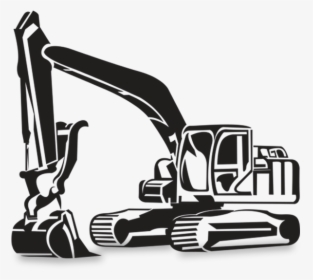 Excavator Backhoe Earthworks Machine Clip Art - Excavator Clipart Black And White, HD Png Download, Transparent PNG