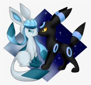 #glaceon #umbreon #shiny #freetoedit - Pokemon Glaceon And Umbreon, HD Png Download, Transparent PNG