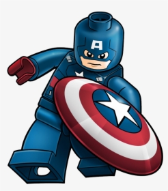 Captain America Lego Hd Clip Art Png Background - Lego Captain America Cartoon, Transparent Png, Transparent PNG