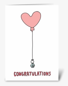 Congratulations Heart Balloon Greeting Card - Heart, HD Png Download, Transparent PNG