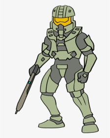 How To Draw Master Chief From Halo - Halo Master Chief Drawing, HD Png Download, Transparent PNG